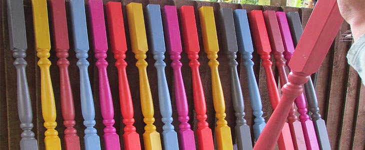 painted spindles