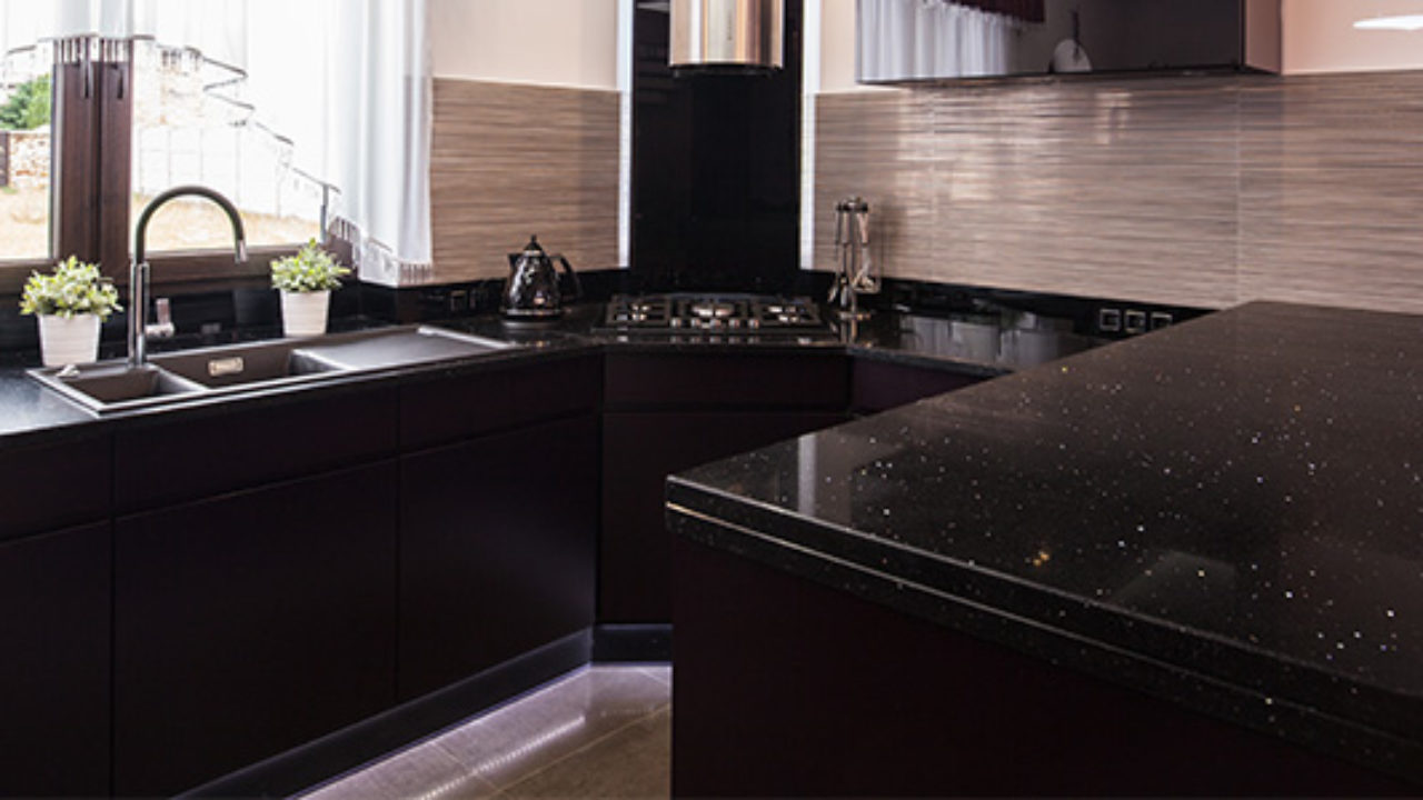 Black andromeda glossy sparkle kitchen worktops DELIVERY ALSO AVAILABLE 