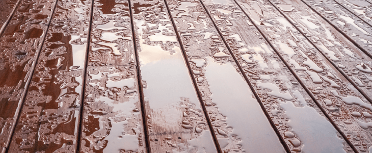 rain on composite decking