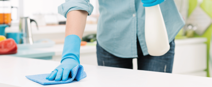 cleaning worktop