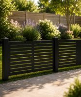Linear Decorative Fence With Aluminium Posts (Below Ground)