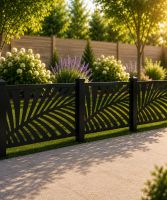 Palm Decorative Fence With Aluminium Posts (Below Ground)