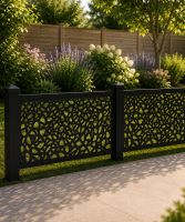 Pebble Decorative Fence With Aluminium Posts (Below Ground)