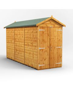 12x4 Windowless Apex Double Door Shed