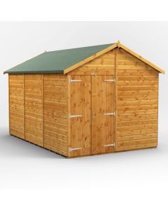 12x8 Windowless Apex Double Door Shed