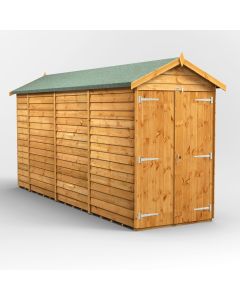 14x4 Overlap Windowless Apex Double Door Shed