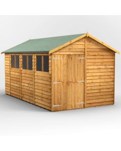 14x8 Overlap Apex Double Door Shed