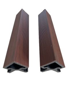 Slatted Composite Cladding Wall Panel Corner Trim - Teak - 3m