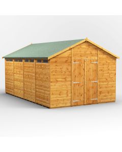 16x10 Apex Security Double Door Shed
