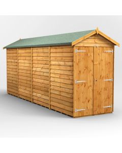 16x4 Overlap Windowless Apex Double Door Shed