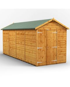 16x6 Windowless Apex Double Door Shed