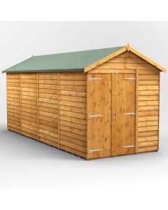 16x6 Overlap Windowless Apex Double Door Shed