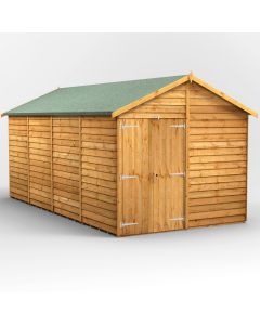 16x8 Overlap Windowless Apex Double Door Shed