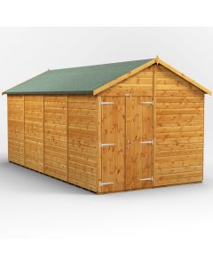 16x8 Windowless Apex Double Door Shed