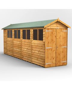 18x4 Overlap Apex Double Door Shed