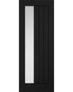 LPD Mexicano Offset Clear Glazed Black Oak Door