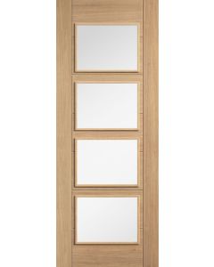 LPD Oak Carini Pre Finished 4 Light Clear Glazed Door