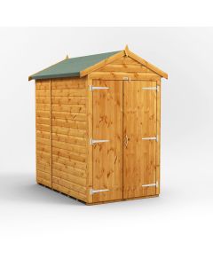 6x4 Windowless Apex Double Door Shed