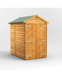 6x4 Overlap Windowless Apex Double Door Shed