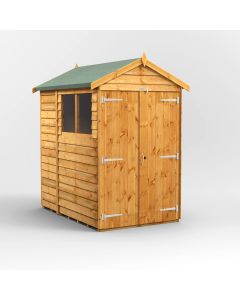 6x4 Overlap Apex Double Door Shed