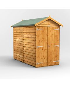 8x4 Overlap Windowless Apex Double Door Shed