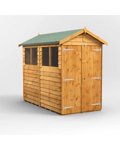 8x4 Overlap Apex Double Door Shed