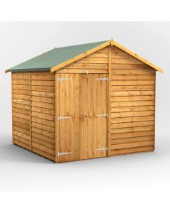 8x8 Overlap Windowless Apex Double Door Shed