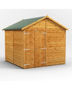 8x8 Windowless Apex Double Door Shed