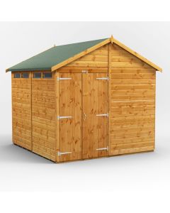 8x8 Apex Security Double Door Shed