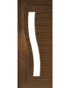 Deanta Internal Walnut Cadiz Pre Finished Clear Glazed Door