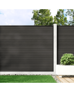 Charcoal - 1.5m Composite Fence Panel Kit For Concrete Posts