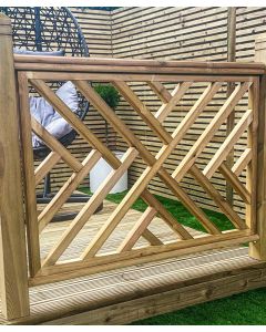 Chevron Timber Decking Panel 1130mm x 760mm x 32mm (Northwest Delivery Only)