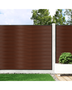 Coffee - 1.5m Composite Fence Panel Kit For Concrete Posts, Slatted 