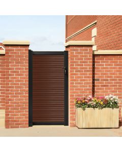 Slatted Pedestrian Composite Gate – Coffee