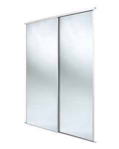 Twin Pack Silver Frame Mirror with Track - opening width 1195mm