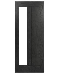 Deanta Ely Brushed Black Oak Glazed Side Lite Door