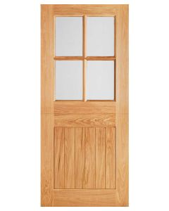 External Oak Un-finished 4 Light Glazed Cottage Stable Door
