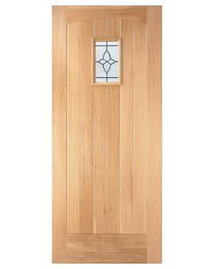 External Oak Un-finished Glazed Cottage Door