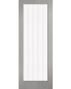 LPD Internal Textured Vertical 1 Light Glazed Grey Moulded Door