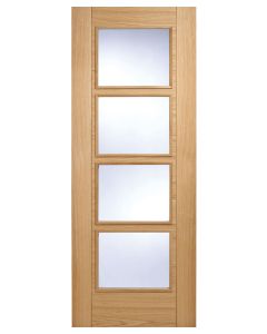 LPD Oak Pre Finished Vancouver 4 Light Door with Clear Glass