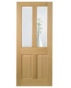 Internal Pre-finished Oak Richmond Door with Clear Bevelled Glass