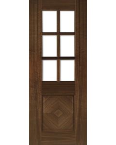 Deanta Internal Kensington Pre Finished Walnut Clear Glazed Door 