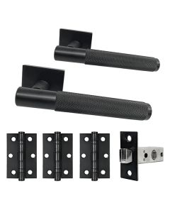 Andros Matt Black Complete Door Handle Set
