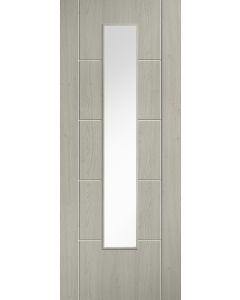 LPD Laminate Ladder Glazed Light Grey Door
