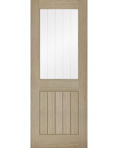 LPD Internal Light Grey Belize Prefinished 1 Light With Silkscreen Glass (Half Light) Door