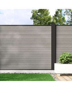 Cool Grey - 1.2m Composite Fence Panel Kit With Aluminium Posts (Above Ground)