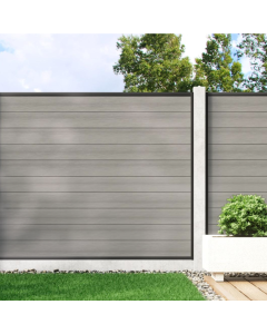 Cool Grey - 1.5m Composite Fence Panel Kit For Concrete Posts