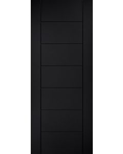 LPD Laminate Linear 7 Panel Black Door