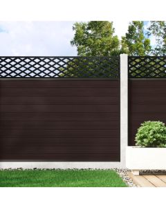 Mocha - 1.2m Composite Fence Panel Kit For Concrete Posts plus Diamond Decorative screen