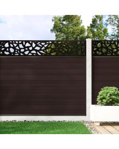 Mocha - 1.2m Composite Fence Panel Kit For Concrete Posts plus Pebble Decorative screen